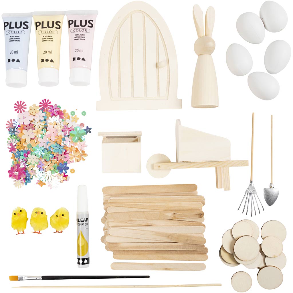 Craft Kit Easter Bunny Door, pastel colours