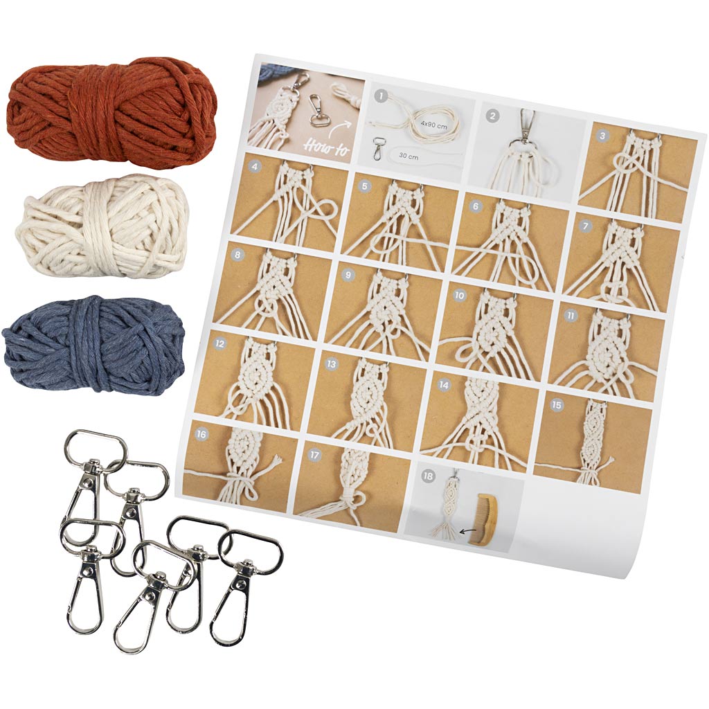 Mini Craft Kit Macramé , Key rings