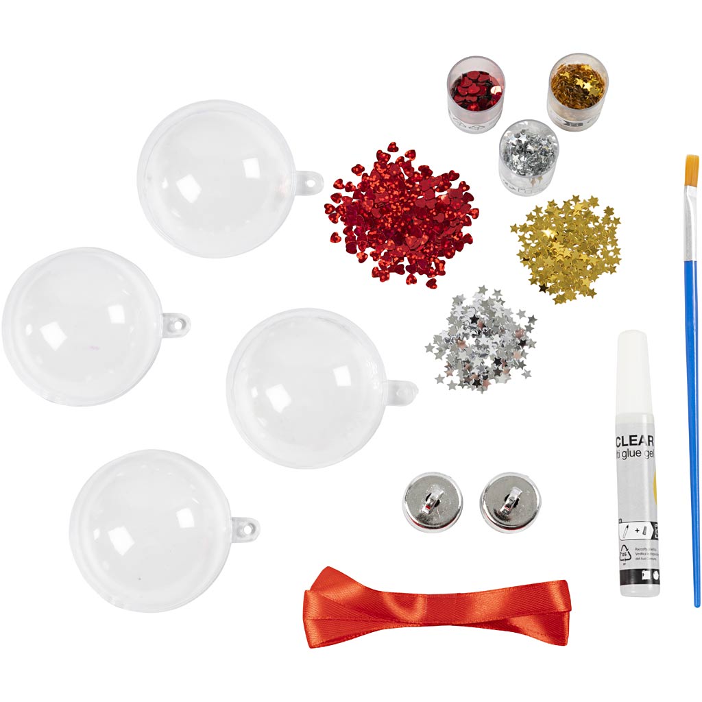 Mini Craft Kit Christmas Baubles, Sequins