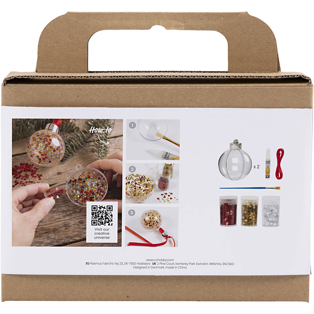 Mini Craft Kit Christmas Baubles, Sequins