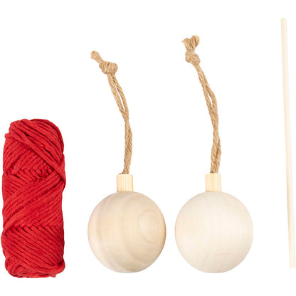 Craft Kit Christmas Baubles, Macramé, christmas red