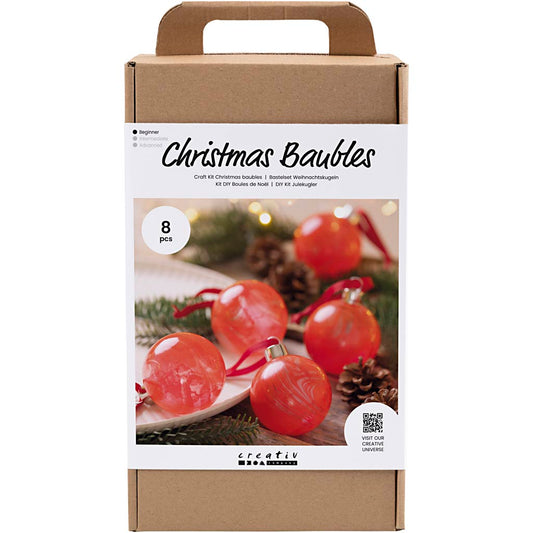 Craft Kit Christmas Baubles, Marbling