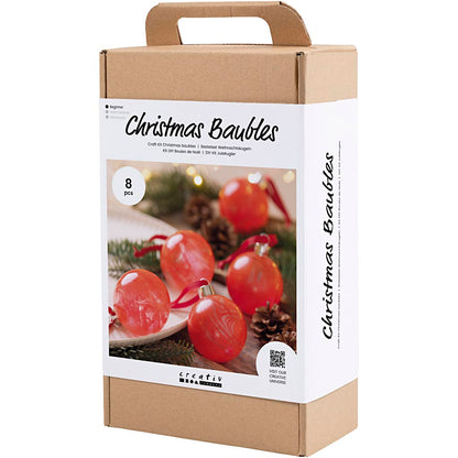 Craft Kit Christmas Baubles, Marbling