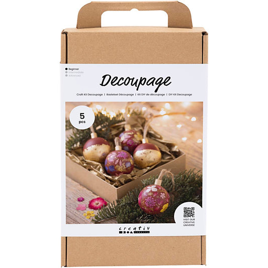 Craft Kit Decoupage, Dried flowers, christmas red