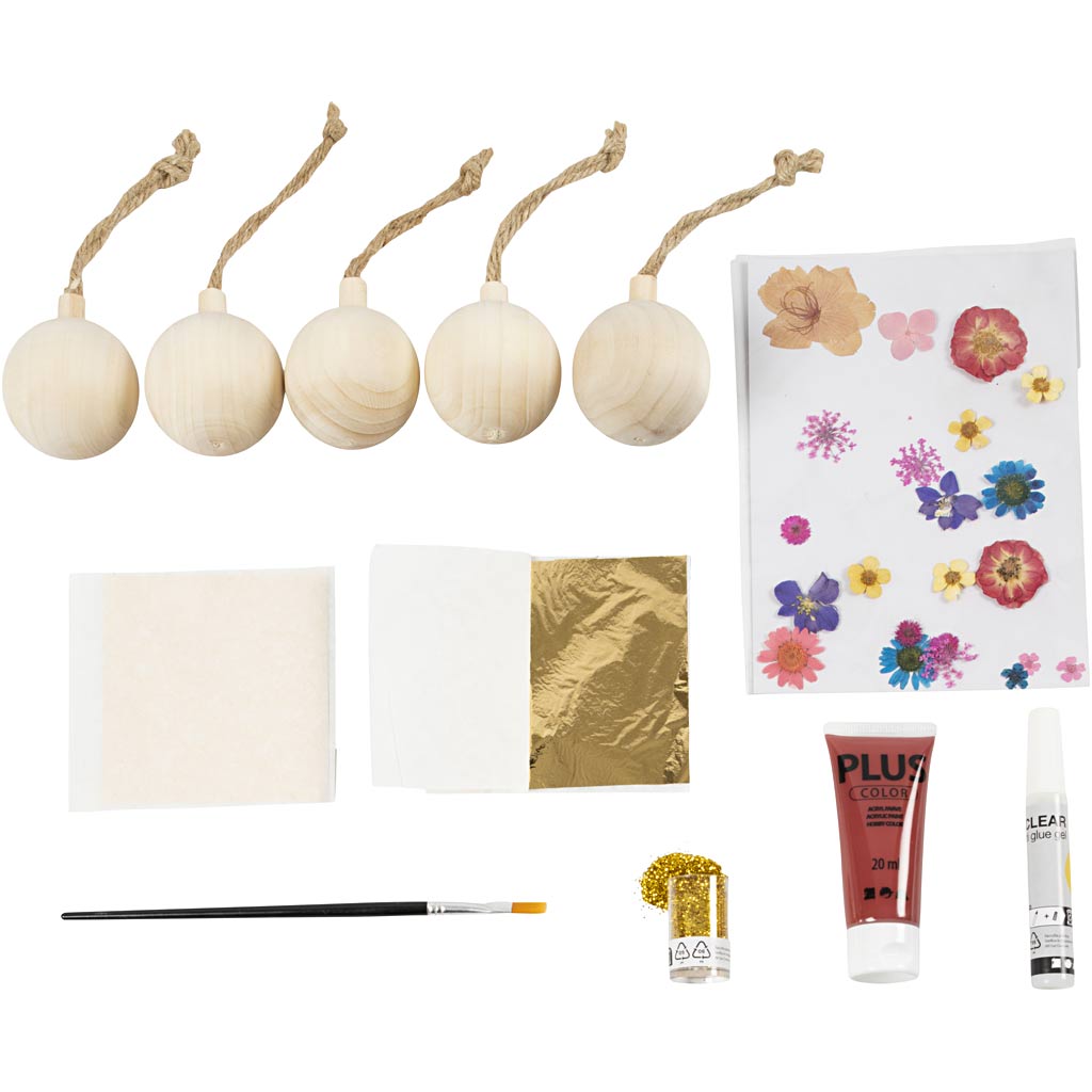 Craft Kit Decoupage, Dried flowers, christmas red
