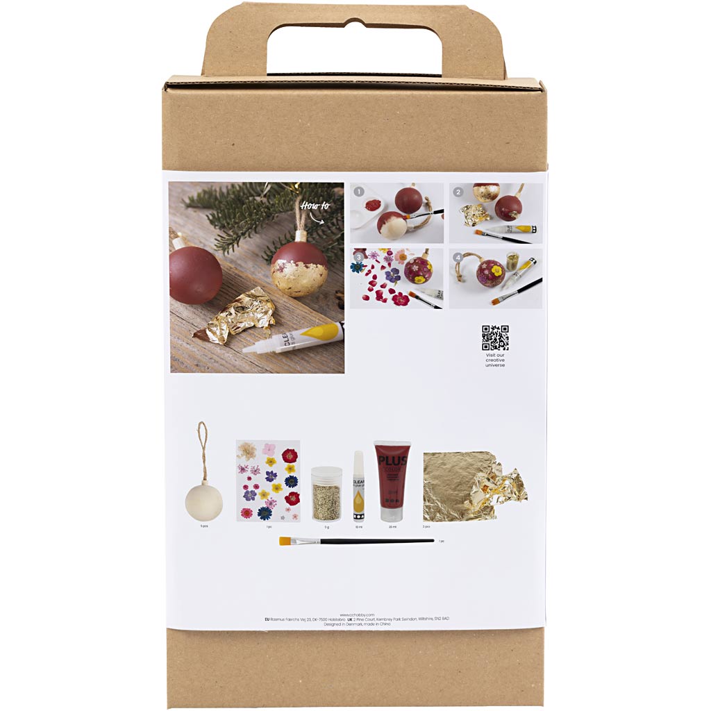 Craft Kit Decoupage, Dried flowers, christmas red
