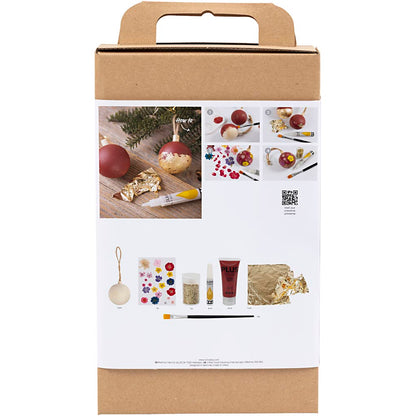 Craft Kit Decoupage, Dried flowers, christmas red
