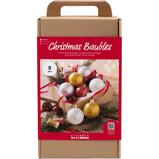 Craft Kit Christmas Baubles, Glitter