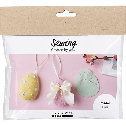 Mini Craft Kit Sewing, easter eggs, pastel colours, 1 pack