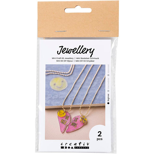 Mini Craft Kit Jewellery, Shrink Plastic Friendship Necklaces, 1 pack