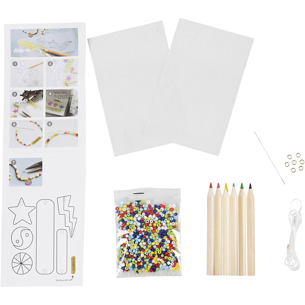 Mini Craft Kit Jewellery, Shrink Plastic Bracelets