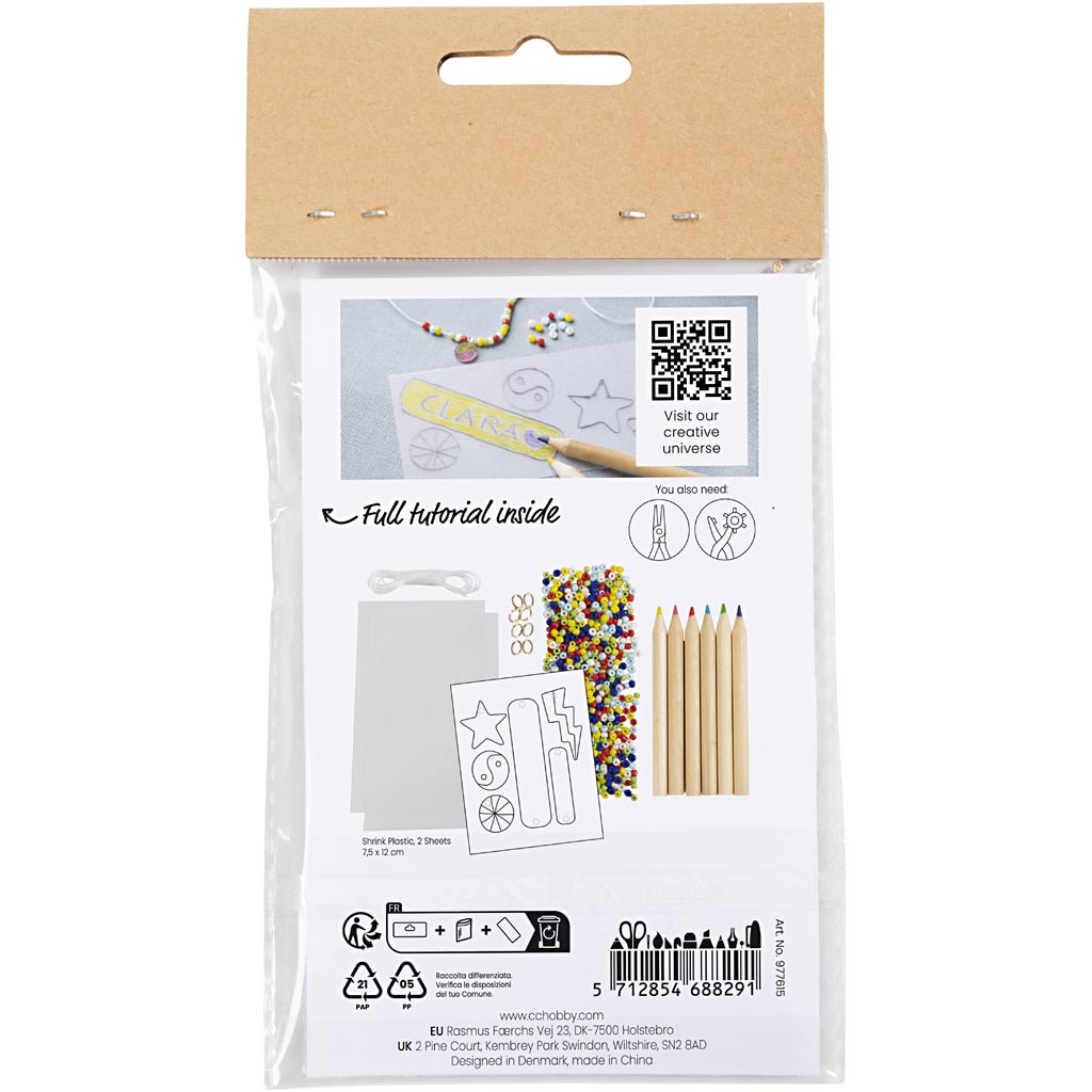 Mini Craft Kit Jewellery, Shrink Plastic Bracelets