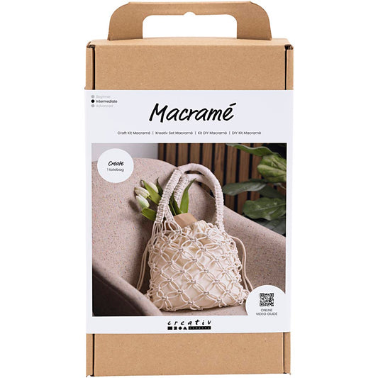 Craft Kit Macramé, Bag, white