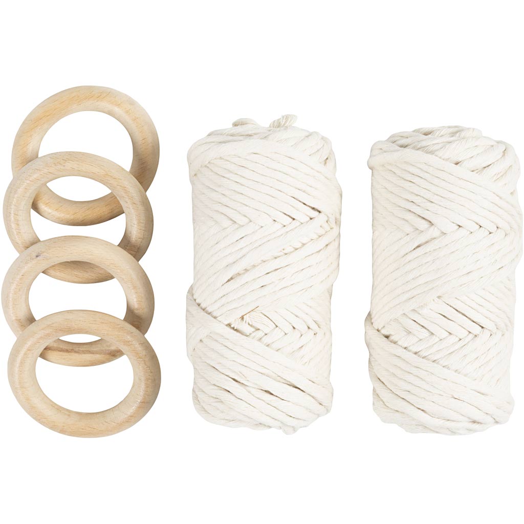 Craft Kit Macramé, Table decorations, off white