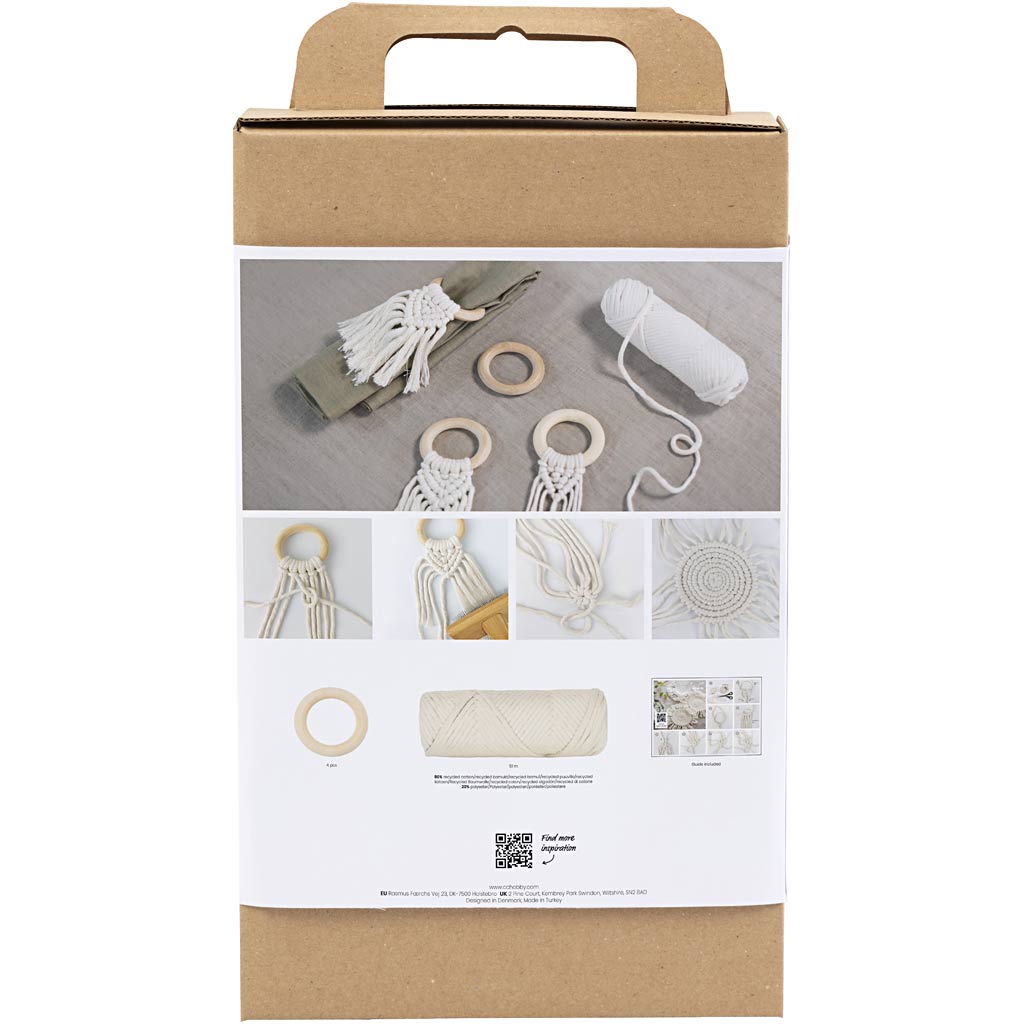 Craft Kit Macramé, Table decorations, off white