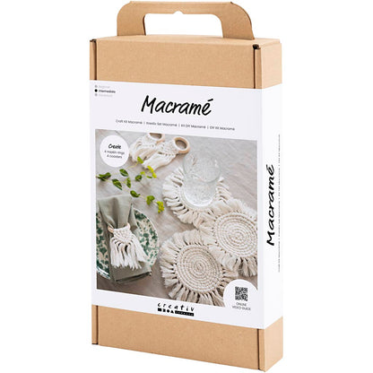 Craft Kit Macramé, Table decorations, off white