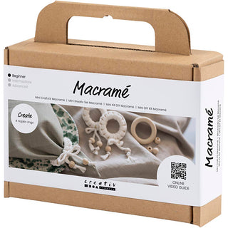 Mini Craft Kit Macramé, Napkin Ring, off white