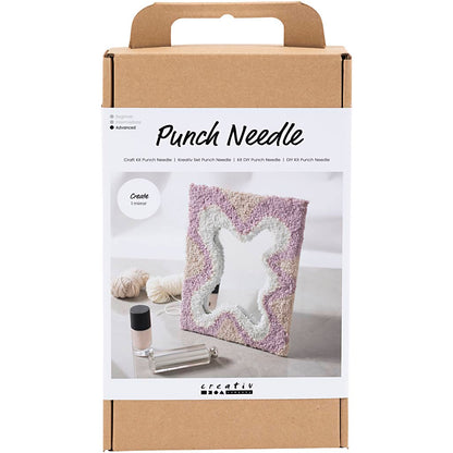 Craft Kit Punch Needle , Mirror, pastel colours
