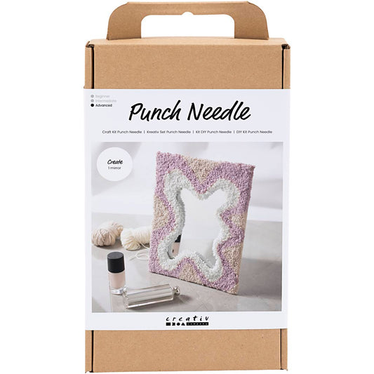 Craft Kit Punch Needle , Mirror, pastel colours