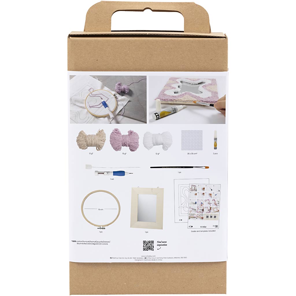 Craft Kit Punch Needle , Mirror, pastel colours