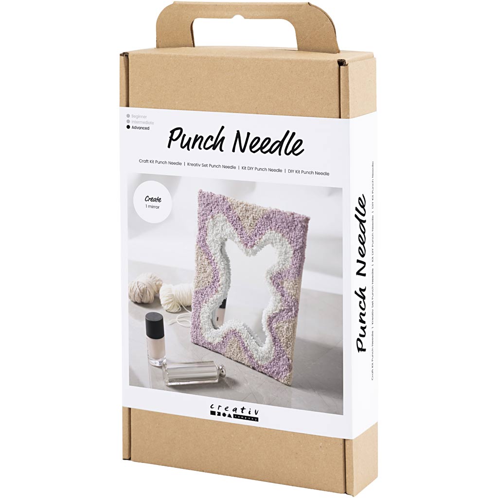 Craft Kit Punch Needle , Mirror, pastel colours