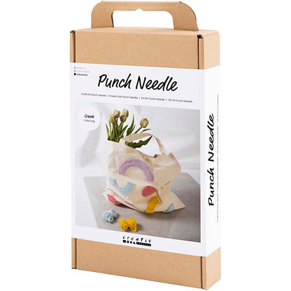 Craft Kit Punch Needle, Tote bag, pastel colours
