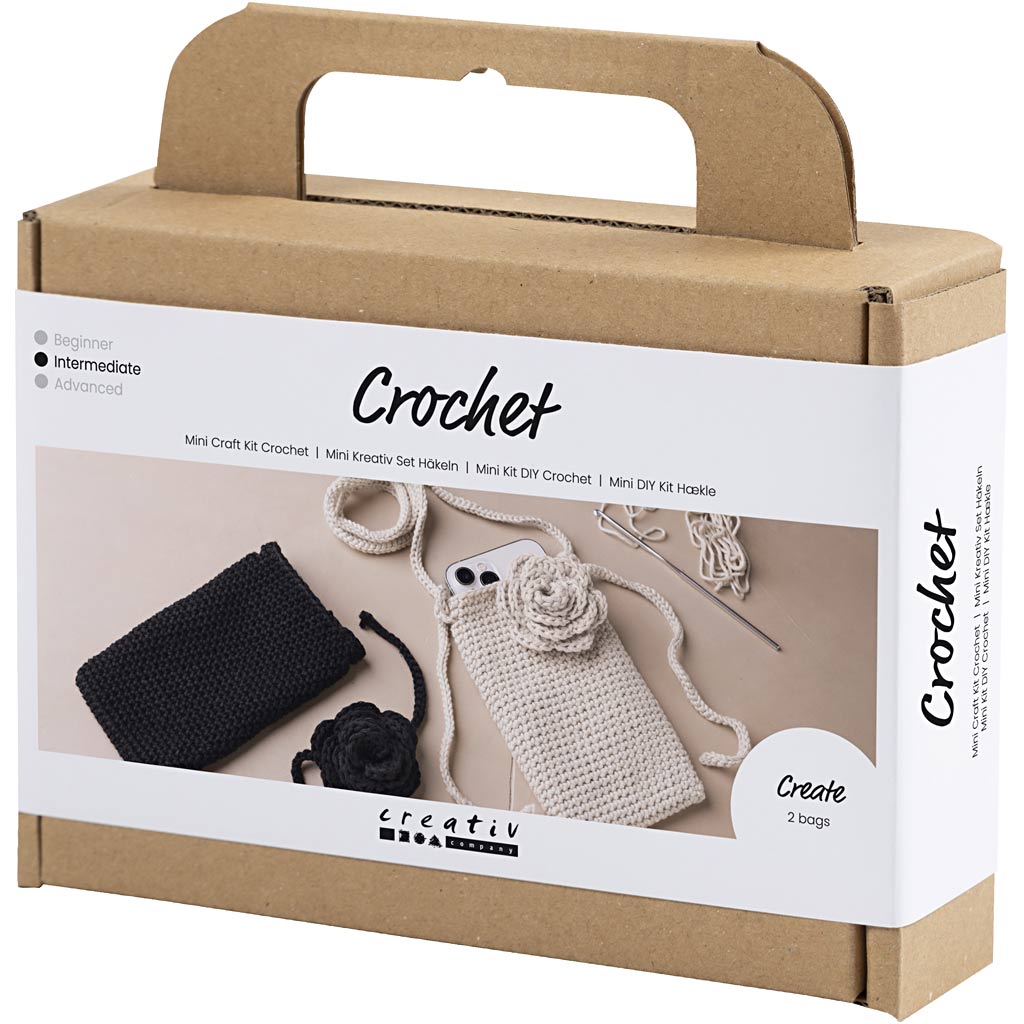 Mini Craft Kit Crochet, Bag with Rose