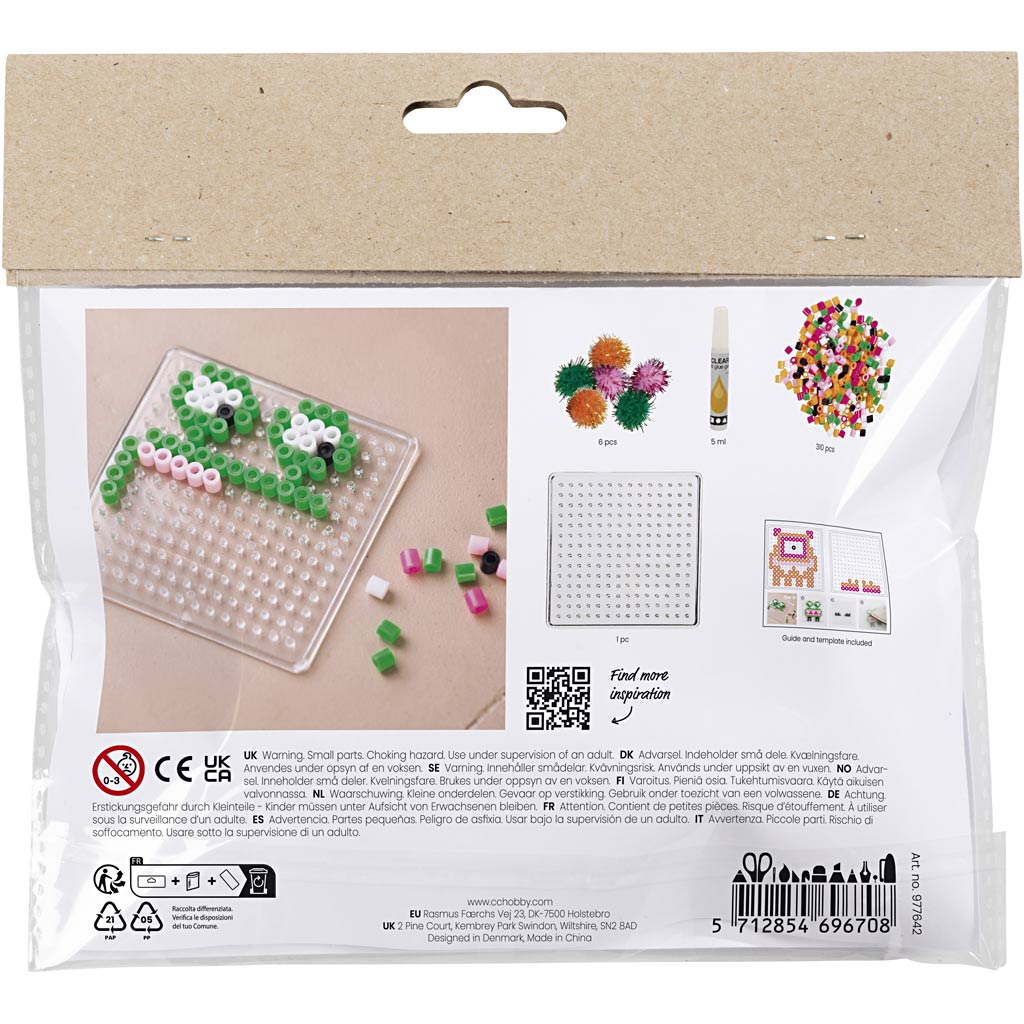 Mini Craft Kit Fuse beads, Monster, assorted colours, 1 pack