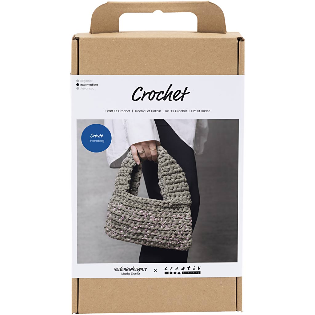 Craft Kit Crochet, Chunky Bag, olive green
