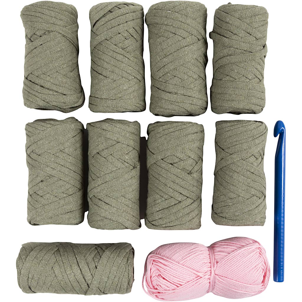 Craft Kit Crochet, Chunky Bag, olive green