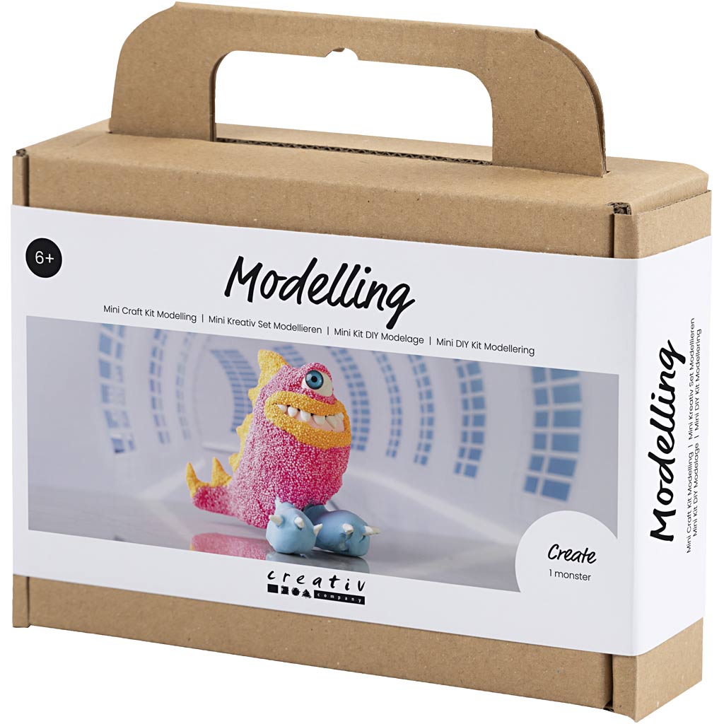 Mini Craft Kit Modelling, Monster Freddy, neon pink, 1 pack