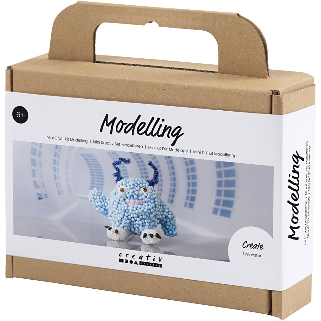 Mini Craft Kit Modelling, Monster Bobby, light blue, 1 pack
