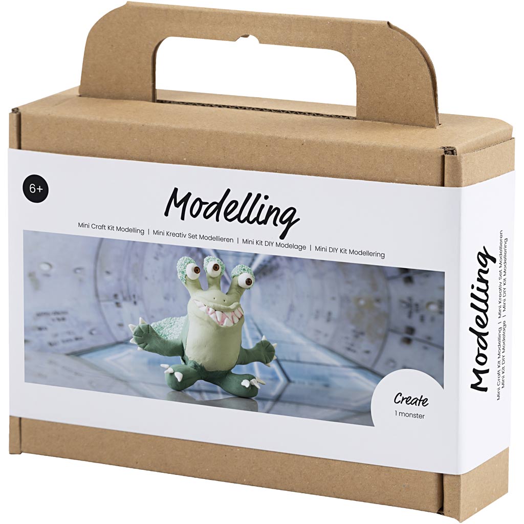 Mini Craft Kit Modelling, Monster Lulu, light green, dark green, 1 pack