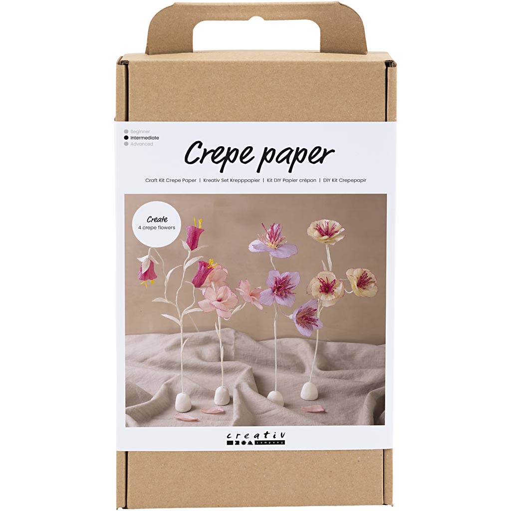 Craft Kit Crepe Paper, Flower, pastel colours