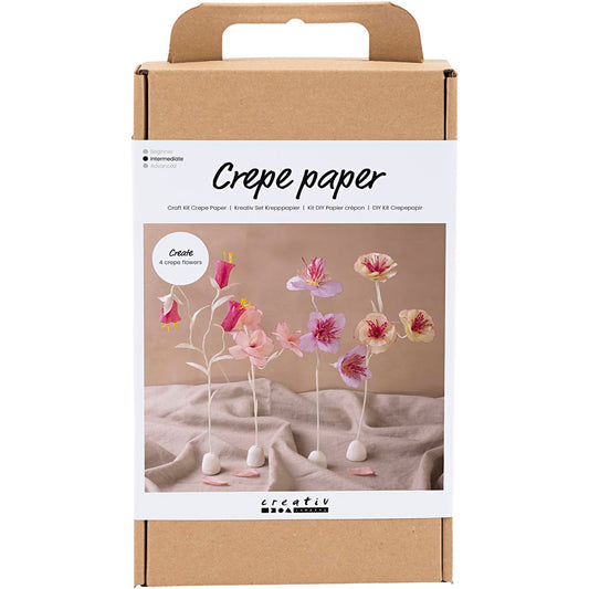 Craft Kit Crepe Paper, Flower, pastel colours