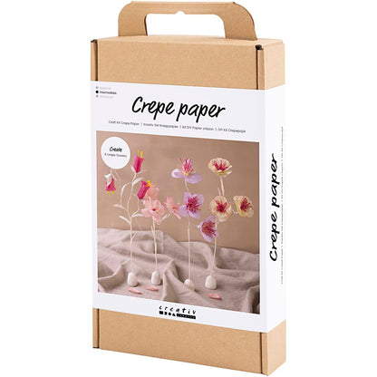 Craft Kit Crepe Paper, Flower, pastel colours