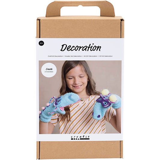 Craft Kit Decoration, Sock Monster, assorted colours