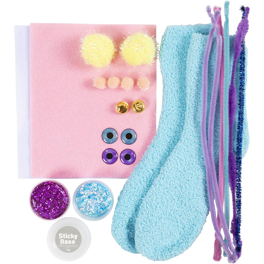 Craft Kit Decoration, Sock Monster, assorted colours