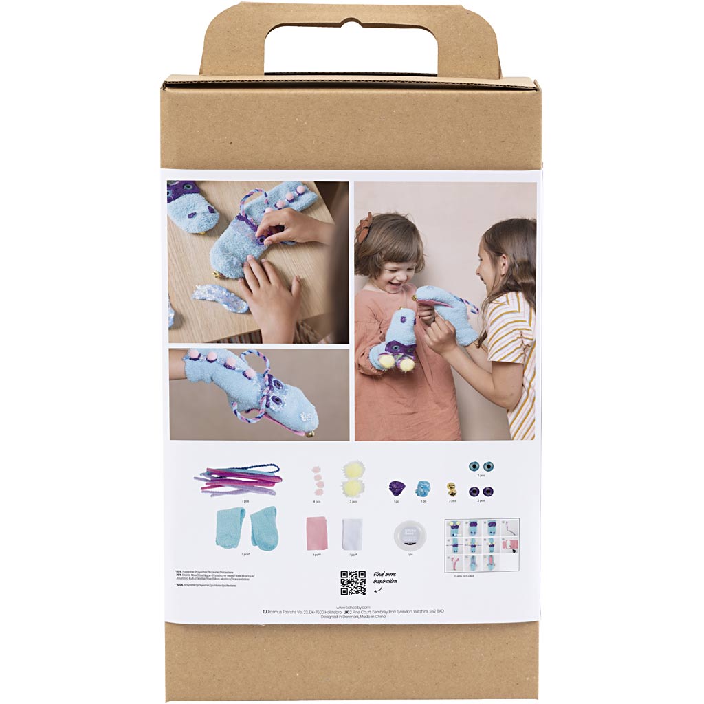 Craft Kit Decoration, Sock Monster, assorted colours