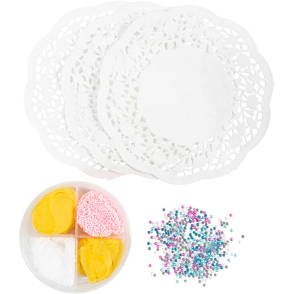 Mini Craft Kit Modelling, Donuts, pink, turquoise, white, yellow, 1 pack