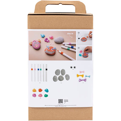 Craft Kit Stone Decoration, Monster, assorted colours