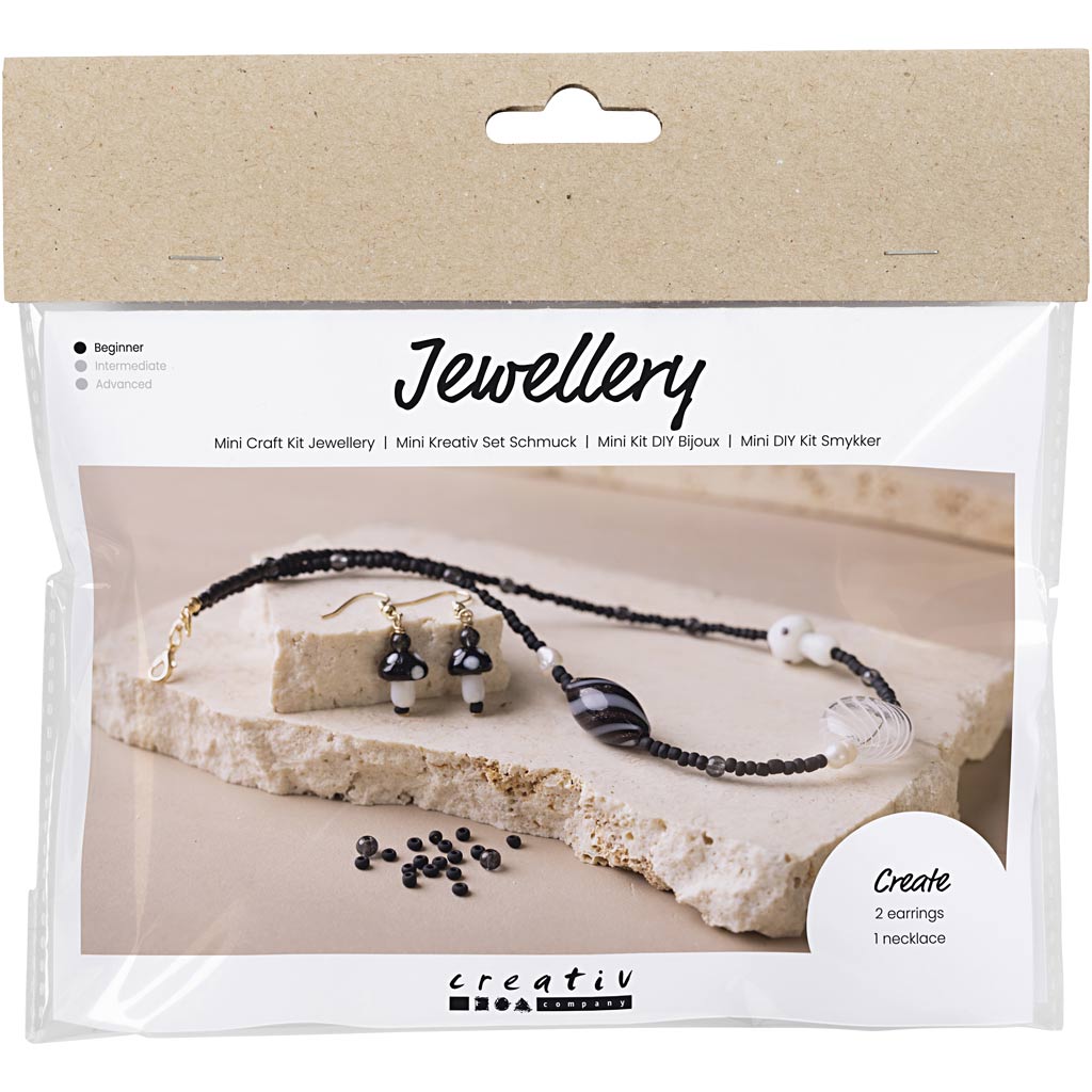 Mini Craft Kit Jewellery, Chunky Necklace, black harmony