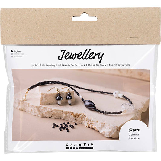Mini Craft Kit Jewellery, Chunky Necklace, black harmony