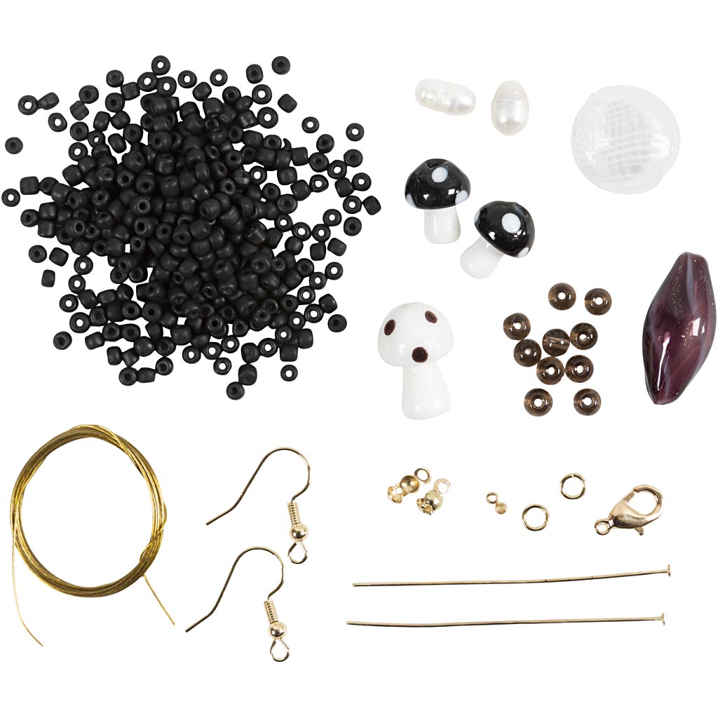 Mini Craft Kit Jewellery, Chunky Necklace, black harmony