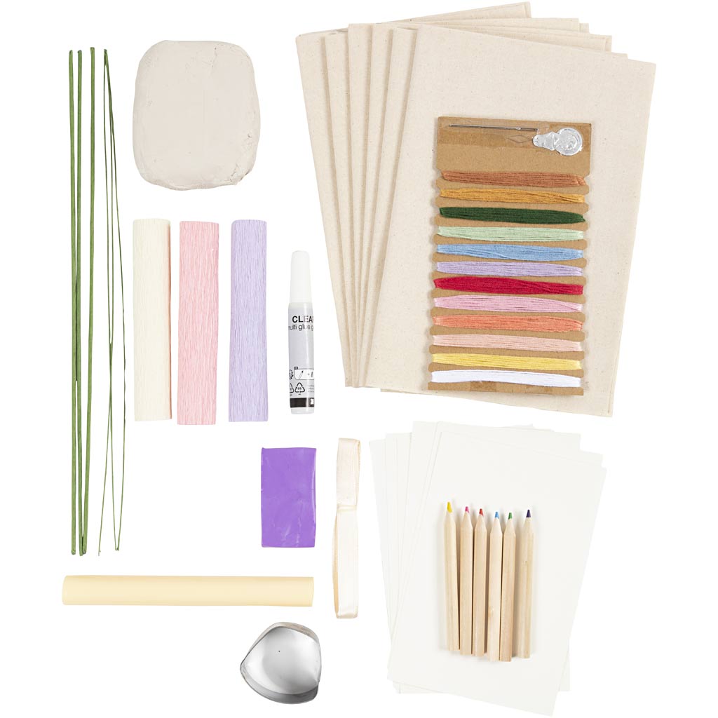 Craft Kit Table Decoration, pastel colours