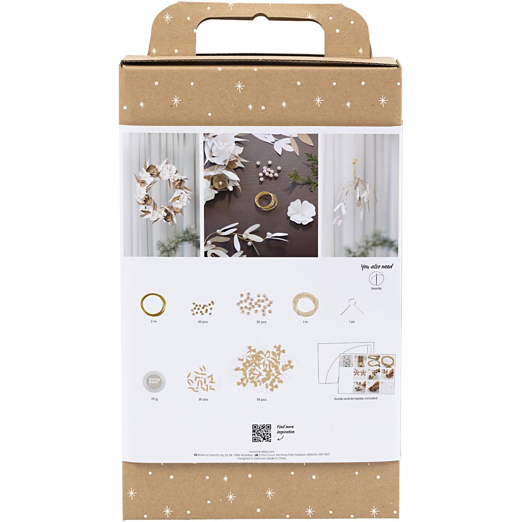 Craft Kit Paper Crafting, Wreath, white, light natural