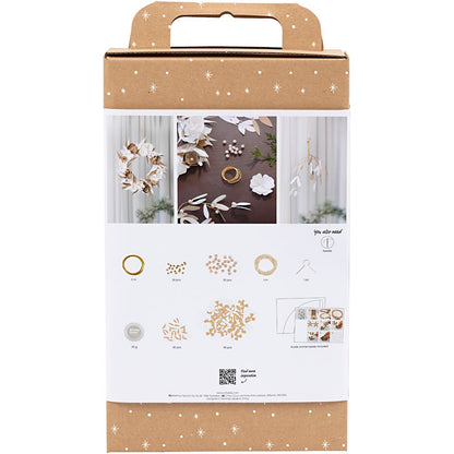 Craft Kit Paper Crafting, Wreath, white, light natural
