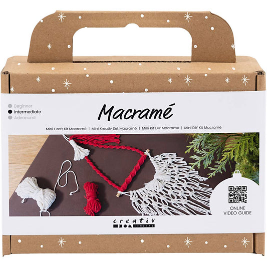 Mini Craft Kit Macramé, Santa Claus, christmas red, off-white