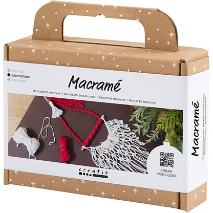 Mini Craft Kit Macramé, Santa Claus, christmas red, off-white