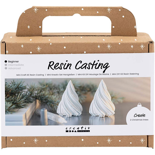 Mini Craft Kit Resin Casting, Christmas trees, white